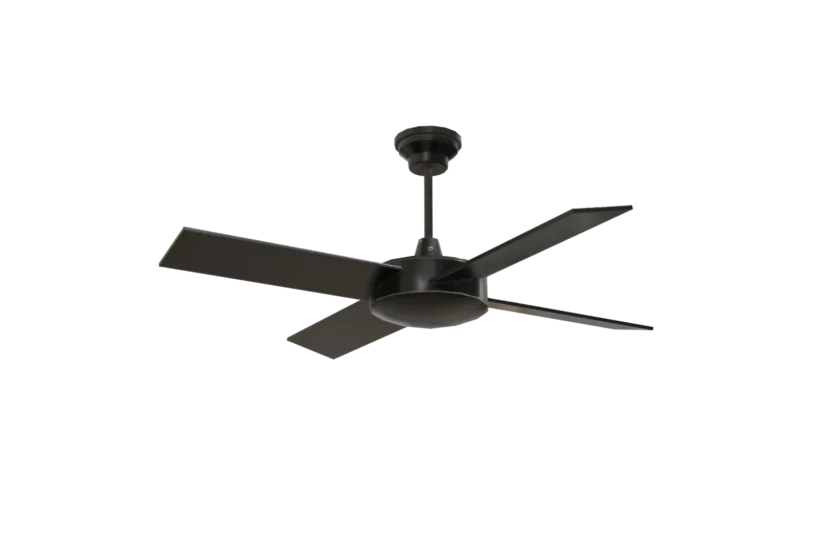 Black ceiling fan 3D asset model 2
