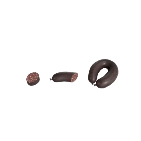 Game Ready Food Prop Black Pudding Sausage 3D Model