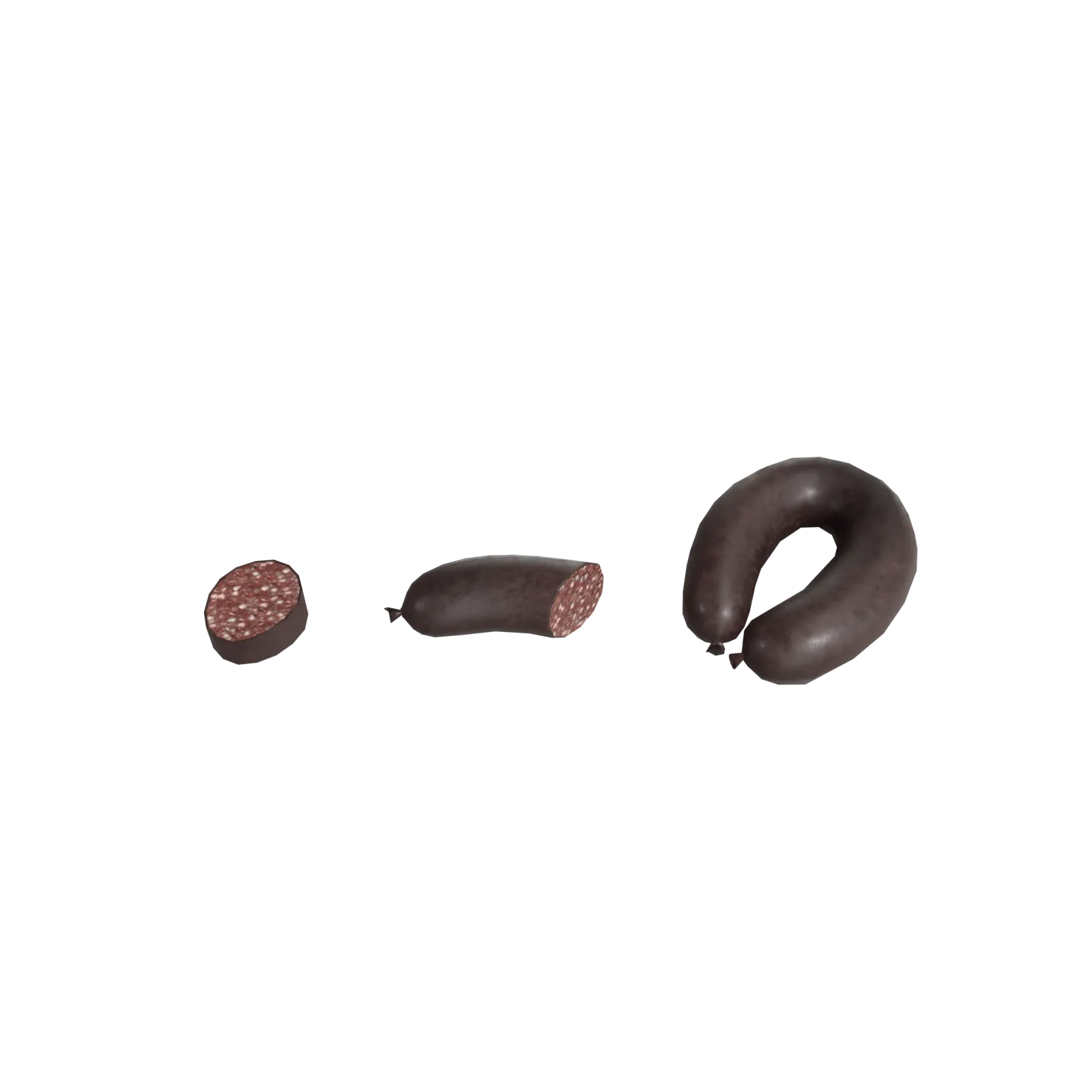 Black Pudding 1 Game Ready Food Prop Black Pudding Sausage 3D Model