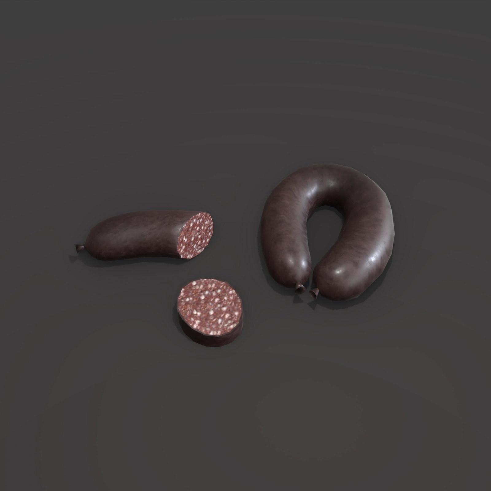 Black Pudding 2 realistic black pudding 3D asset PBR game ready blood sausage food prop