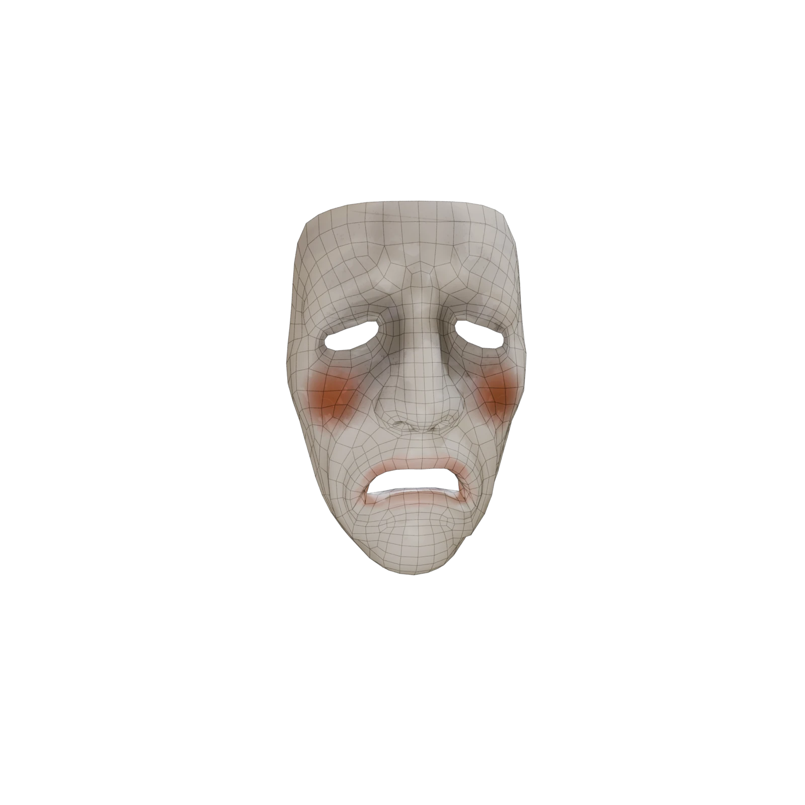 Sad Theatre Mask (Tragedy) Prop 2 theatre mask sad 3D prop low poly wireframe preview